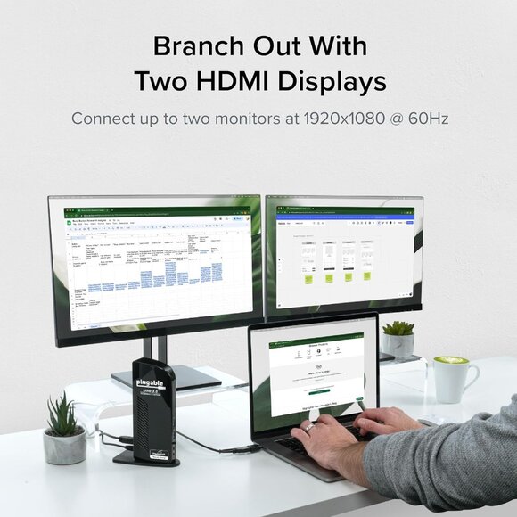 USB 3.0 Universal Laptop Docking Station Dual HDMI Monitor for Windows - Picture 7 of 7